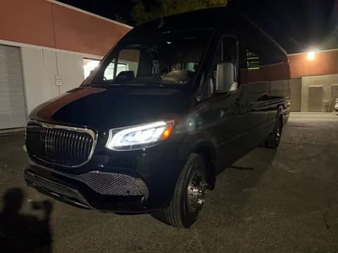 Executive van grille at night